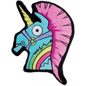Fortnite Loot Llama Unicorn Plush Pillow Rainbow Blue Pink Stuffed Toy 11”